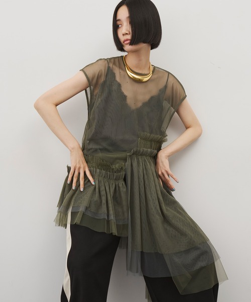 LA BELLE ETUDE ブラウス シャツ フレンチスリーブレイヤード
