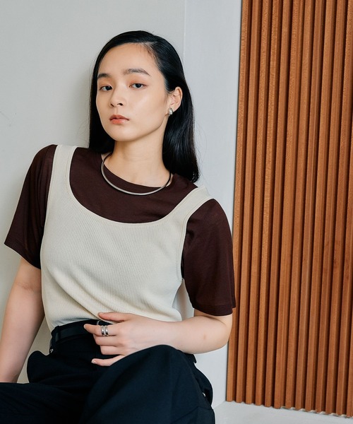 SATISFY ブラック タンクトップ ノースリーブ studio CLIP（スタディオクリップ） タンクトップ ノースリーブ 2WAY