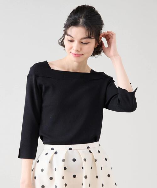 Tiara（ティアラ） ニット セーター デザインボートネックニット