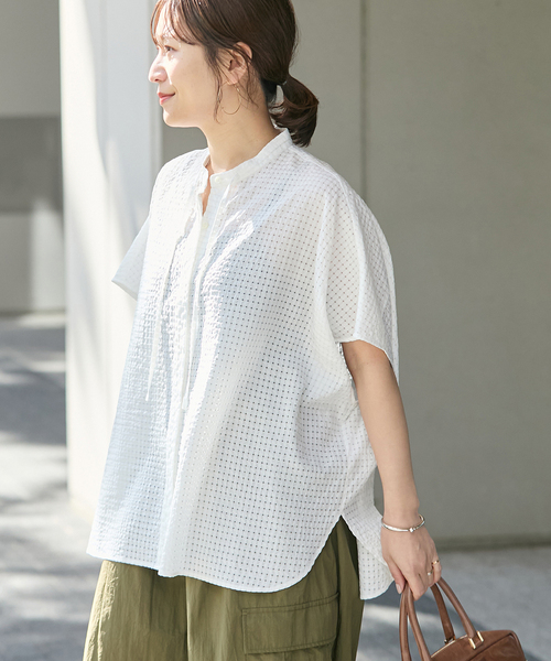 JOURNAL STANDARD ブラウス シャツ シアーチェックポンチョ