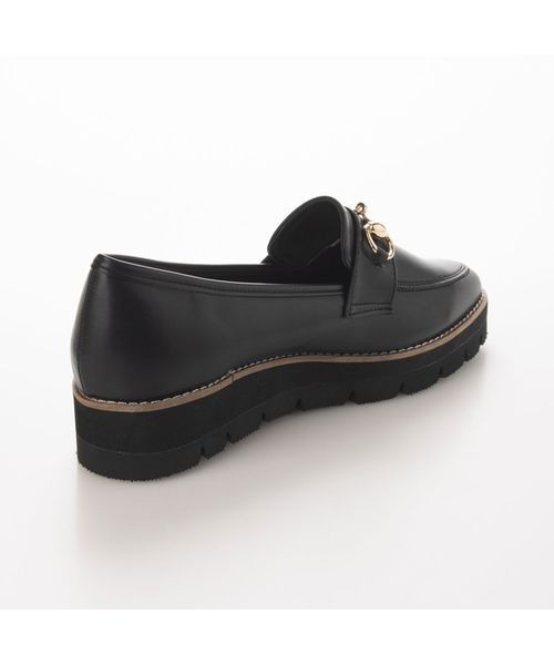 【新品】Fin フィン 厚底　ビット　ローファー　黒　22.5センチ 新品】Fin フィン 厚底 ビット ローファー 黒 22.5セン