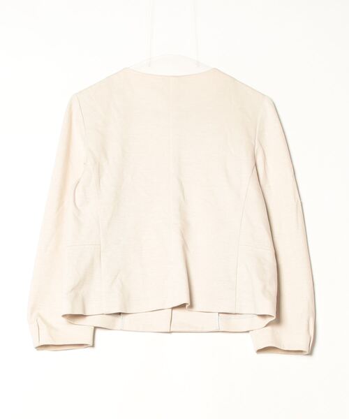 【美品】 グリーンレーベルリラクシング ノーカラー ジャケット 38 ベージュ green label relaxing 「green relaxing」 ノーカラージャケット