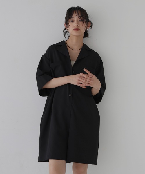 hellam サロペット オーバーオール クレープ シャツロンパース