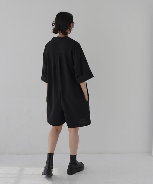hellam サロペット オーバーオール クレープ シャツロンパース