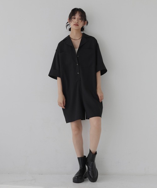 hellam（ヘラム） サロペット オーバーオール クレープ シャツ