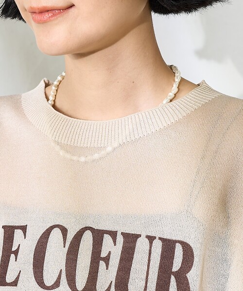 Sinoon 半袖ニットセーター ベージュ FREE sinoon】Sinoon Logo Half Knit 半袖ニット (6 colors) (sinoon/ニット