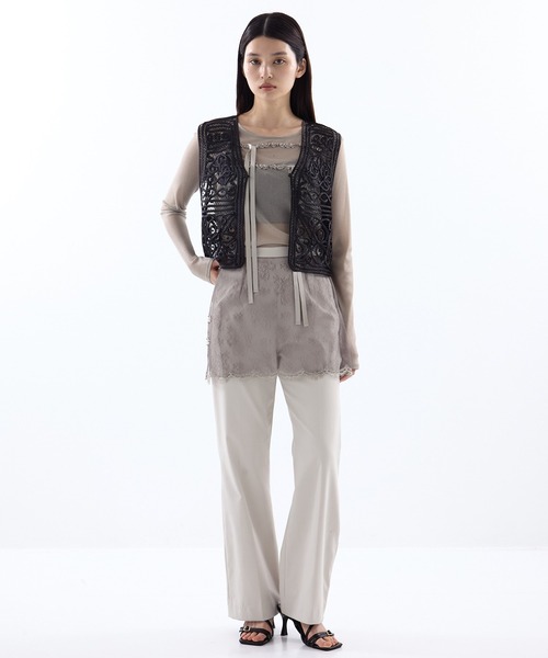 HOUGA tシャツ 「HOUGA/ホウガ」「STUDIOUS別注」SHEER RIBON