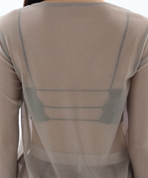 tシャツ 「HOUGA/ホウガ」「STUDIOUS別注」SHEER RIBON SKIN TOPS/シアーリボンスキントップス レディース HOUGA tシャツ 「HOUGA/ホウガ」「STUDIOUS別注」SHEER RIBON