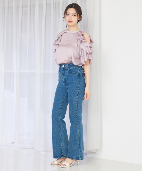 SELFIST（セルフィスト） ブラウス シャツ ショルダーオープンビジュー