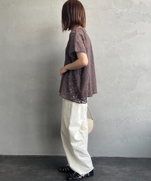 極美品 ソイル SOIL フリル長袖ブラウス 白 サイズⅡ インド製 シャツ SOIL(ファッション) ブラウス シャツ 「SOIL/ソイル」 ボイル