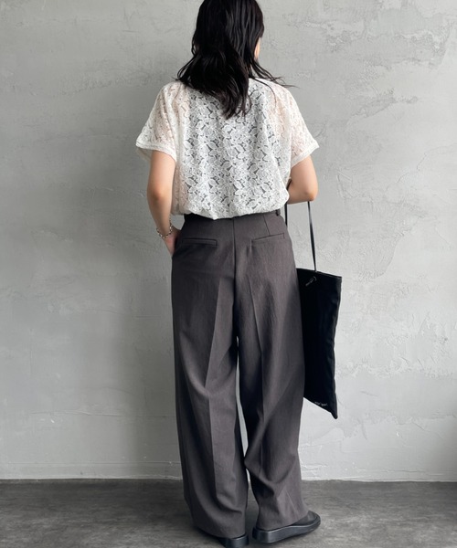 ブラウス シャツ 「SOIL/ソイル」 ボイル チュールレース フレンチスリーブ スモックシャツ レディース SOIL(ファッション) ブラウス シャツ 「SOIL/ソイル」 ボイル