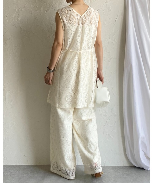 レースセットアップ　パンツスタイル Lace Ladies パーティードレス パンツドレス パンツスタイル
