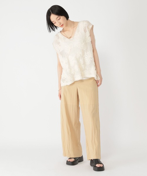 tシャツ メッシュ地プリントノースリトップス レディース tシャツ チェック柄 ドローストリング ノースリーブシャツ