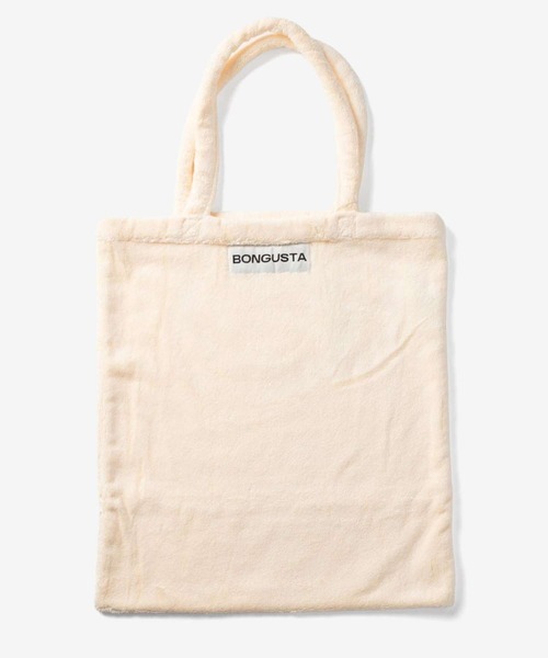 BONGUSTボングスタ　パイル地トートバッグ　ホワイト BONGUSTA ボングスタ パイル地トートバッグ Cream & Ink - メルカリ