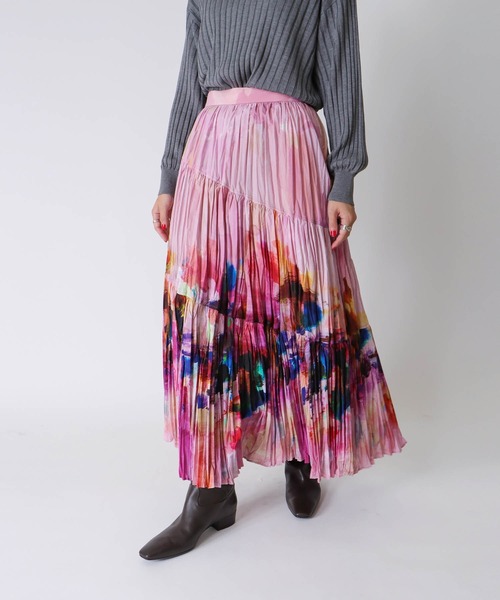 STUMBLY ロングスカート STUMBLY（スタンブリー） スカート STUMBLY / Crushed Art Print Skirt
