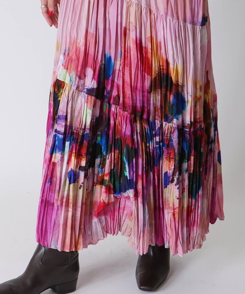 STUMBLY ロングスカート STUMBLY（スタンブリー） スカート STUMBLY / Crushed Art Print Skirt