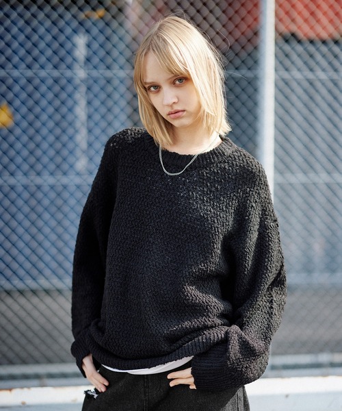 ROCHEM 「ROCHEM」 長袖ニット X-SMALL ブラック メンズ : ZOZOTOWN