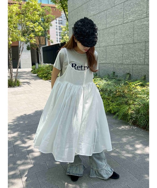 WC ワンピース ボリュームシアーロングキャミワンピース : ZOZOTOWN