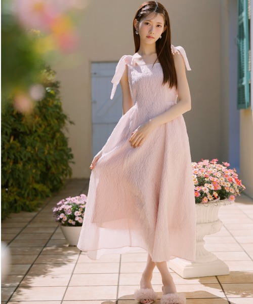 rienda ワンピース 「AKB48 千葉恵里さん着用」ショルダーリボン