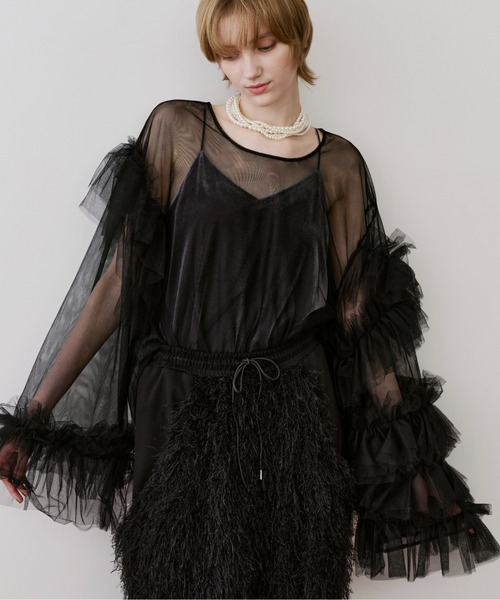 最終値下げ☆LA BELLE ETUDE ボリュームチュールギャザートップス LA BELLE ETUDE（ラベルエチュード） ブラウス シャツ ボリューム