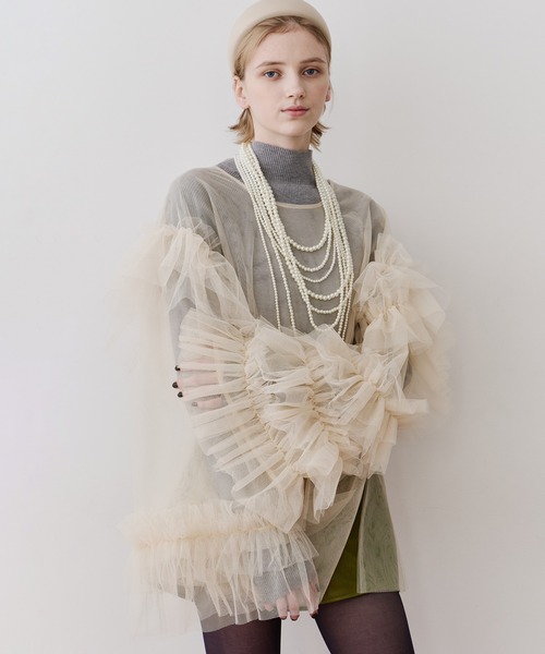 最終値下げ☆LA BELLE ETUDE ボリュームチュールギャザートップス LA BELLE ETUDE（ラベルエチュード） ブラウス シャツ ボリューム