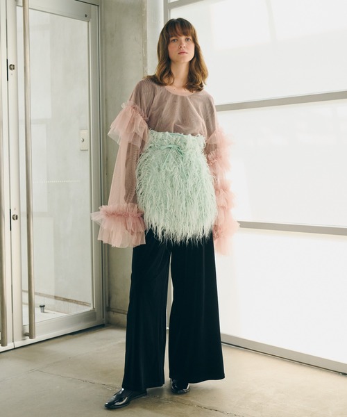 LA BELLE ETUDE ブラウス シャツ ボリュームチュールギャザー