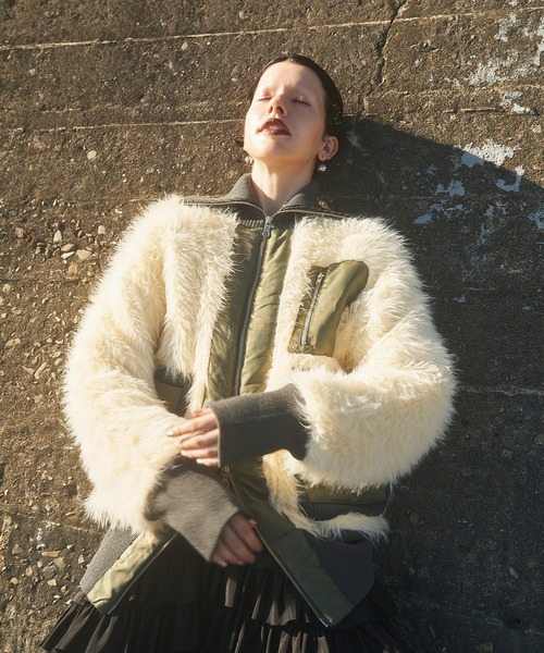 OMMO ブルゾン アウター SHAGGY KNIT BZ レディース : ZOZOTOWN Yahoo