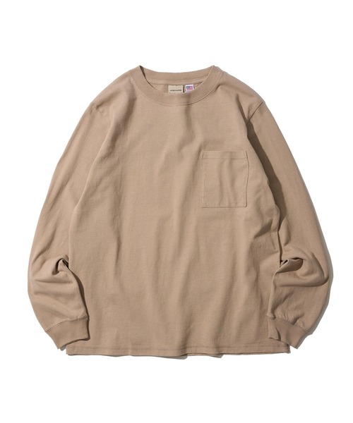 「Goodwear」 長袖Tシャツ MEDIUM グレイッシュベージュ メンズ