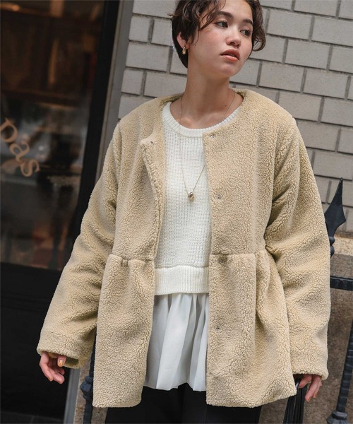 titivate（ティティベイト） ノーカラーコート コート ペプラム