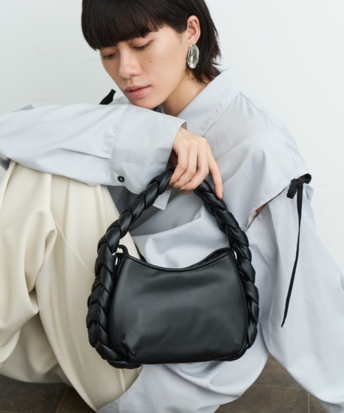 2way編み込みショルダーバッグ ショルダーバッグ バッグ 2way 編み込みレザーショルダーバッグ