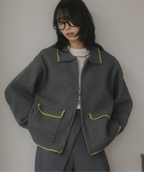 210nouve（トゥージュヌーヴ） カーディガン スポンディッシュ 配色