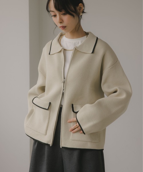 210nouve（トゥージュヌーヴ） カーディガン スポンディッシュ 配色