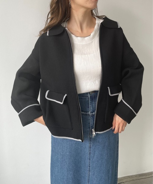 210nouve（トゥージュヌーヴ） カーディガン スポンディッシュ 配色