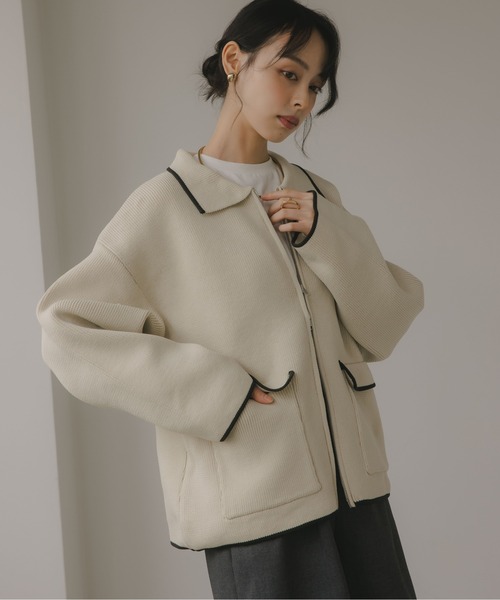 210nouve（トゥージュヌーヴ） カーディガン スポンディッシュ 配色