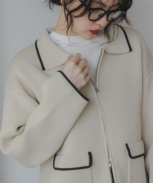 210nouve（トゥージュヌーヴ） カーディガン スポンディッシュ 配色