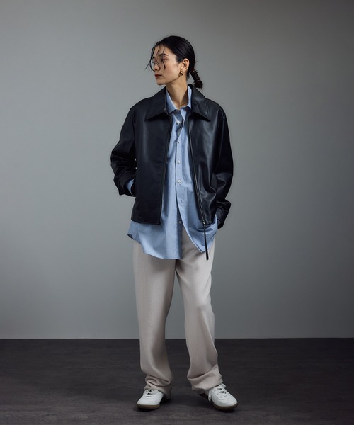 SALON adam et rope' ブルゾン アウター ラムレザージップブルゾン