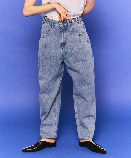 「manana suerte」 加工デニムパンツ LARGE ブルー レディース