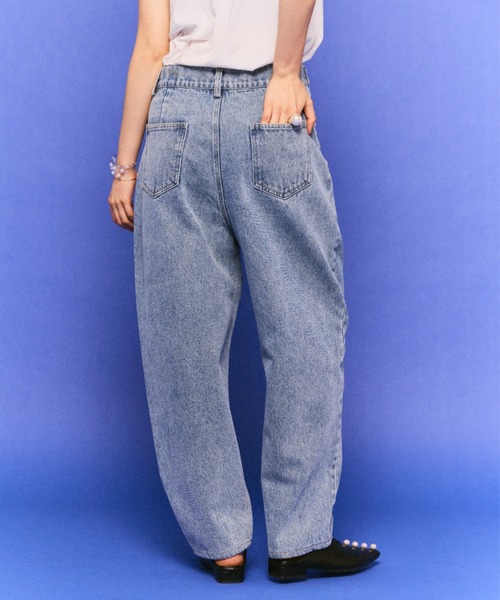 「manana suerte」 加工デニムパンツ LARGE ブルー レディース