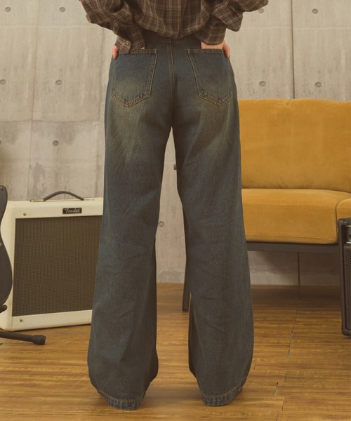 Zooodle ジーンズ Tuck wide denim pants - タックワイドデニムパンツ
