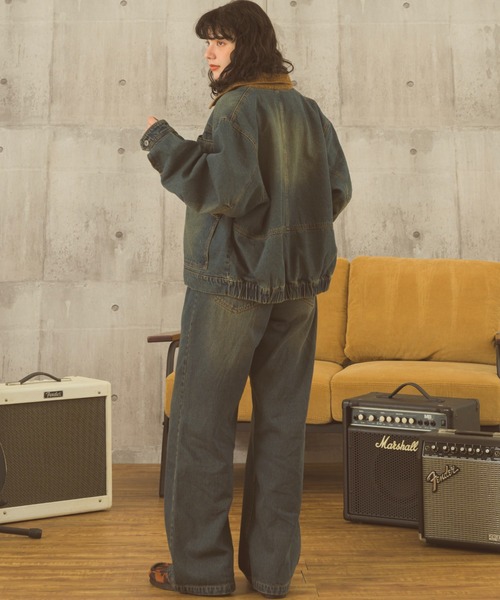 Zooodle ジーンズ Tuck wide denim pants - タックワイドデニムパンツ