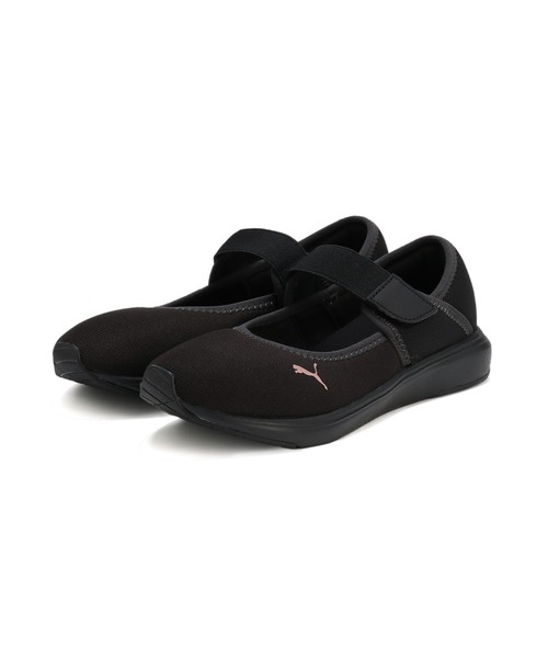 「PUMA」 ローカットスニーカー 24.5cm ブラック レディース