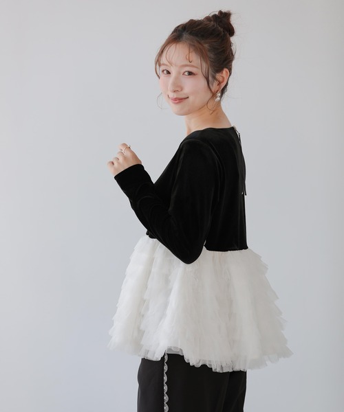 Fit more（フィットモア） バレリーナチュチュベロアトップス