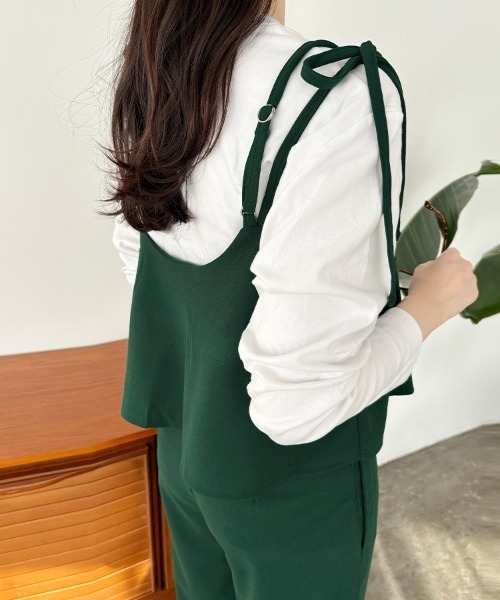 ReRe サロペット オーバーオール ビスチェ×ワイドパンツオールインワン