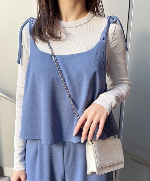 ReRe サロペット オーバーオール ビスチェ×ワイドパンツオールインワン