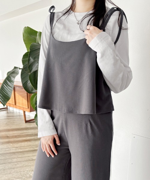 ReRe サロペット オーバーオール ビスチェ×ワイドパンツオールインワン