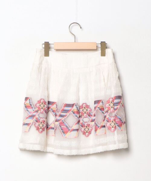 「GREED」 刺繍スカート S ホワイト レディース_画像2