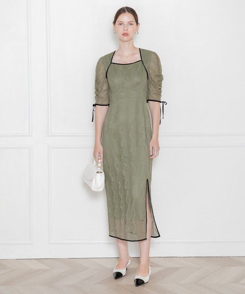 「Leja」 半袖ワンピース MEDIUM グリーン レディース_画像6