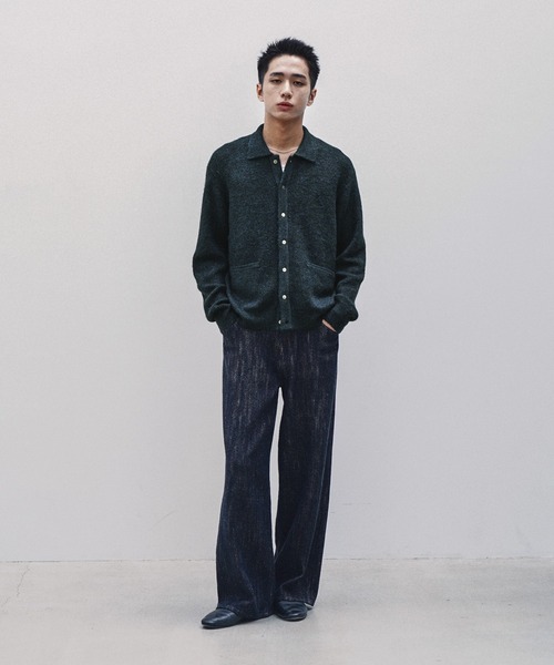WYM LIDNM セーター ニット MOHAIR BLEND KNIT SHIRT CARDIGAN メンズ