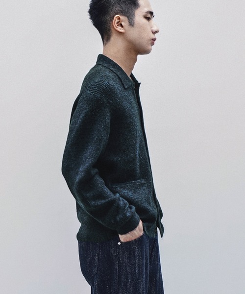 WYM LIDNM セーター ニット 厚手 MOHAIR BLEND KNIT SHIRT CARDIGAN
