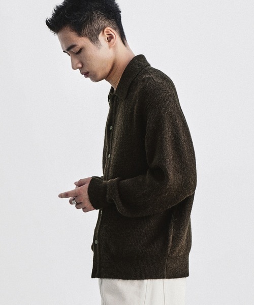WYM LIDNM セーター ニット MOHAIR BLEND KNIT SHIRT CARDIGAN メンズ